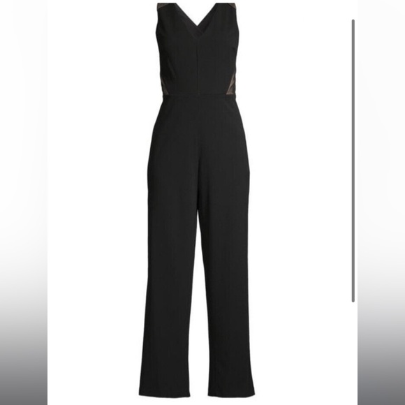 NWT DKNY Cross-Back Jumpsuit in Black Colorblock Sz 12 - Picture 5 of 16